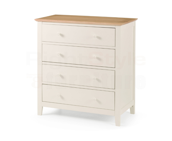 Bolton Shaker Ivory/Oak 4 Drawer Chest