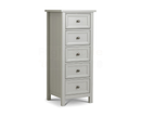 Maine 5 Drawer Tall Chest - Dove Grey