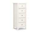 Maine 5 Drawer Tall Chest - Surf White