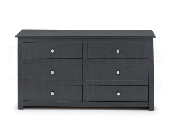 Bradley 6 Drawer Chest - Anthracite