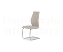 Set of 2 Elis Dining Chairs, Chrome Leg Taupe (2/Box)