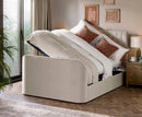Alaina 4ft6 Double Side Lift Ottoman TV Bed - Cream