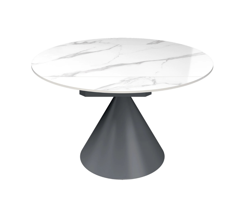 Alonso 135cm Round Swivel Dining Table - White