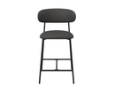 Amalfi Leather Bar Stool - Dark Grey