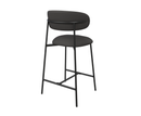Amalfi Leather Bar Stool - Dark Grey