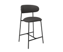 Amalfi Leather Bar Stool - Dark Grey