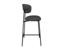 Amalfi Leather Bar Stool - Dark Grey