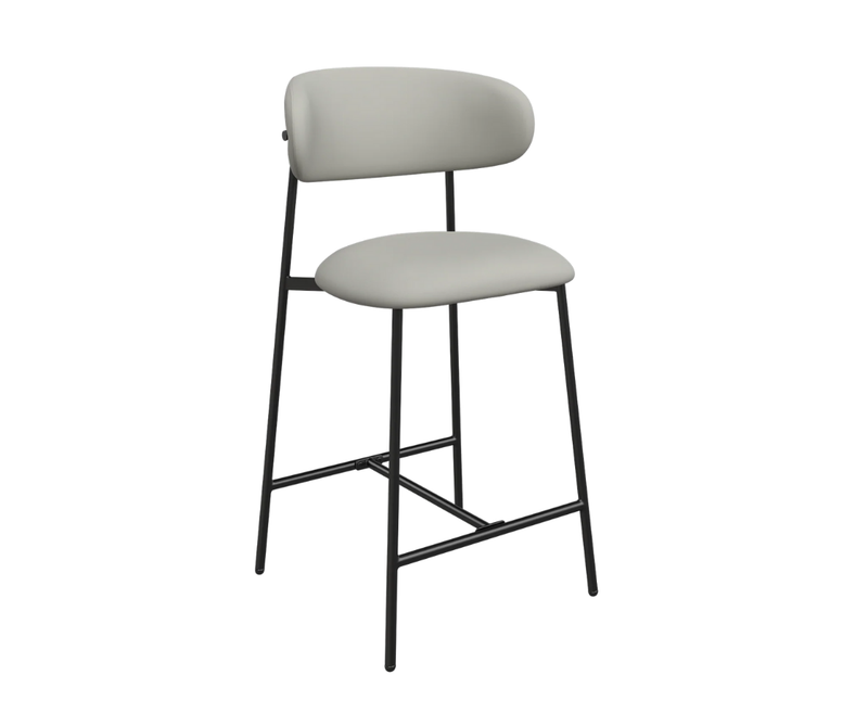Amalfi Leather Bar Stool - Taupe