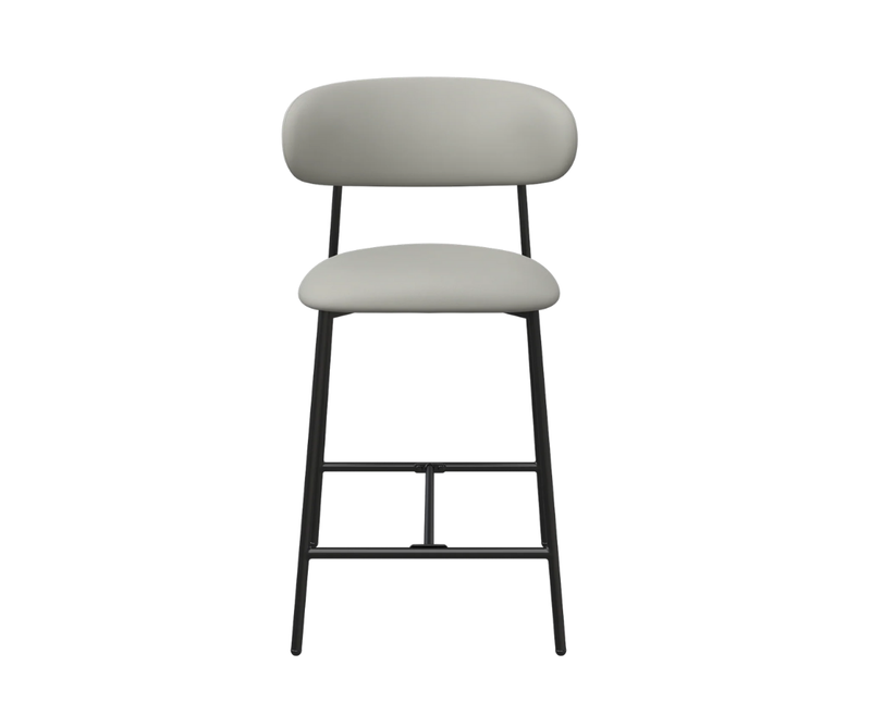 Amalfi Leather Bar Stool - Taupe