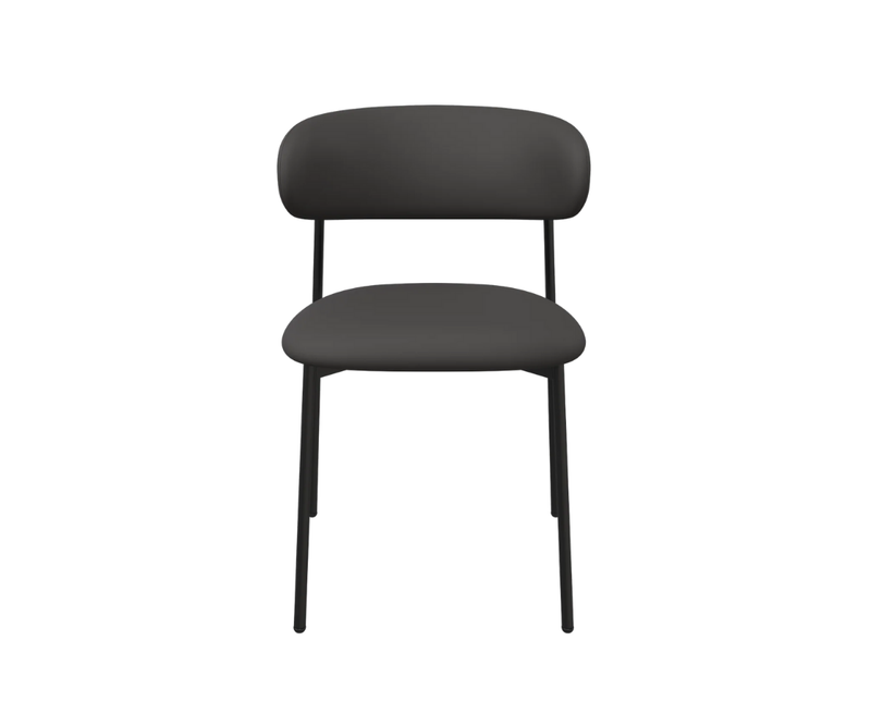 Amalfi Leather Dining Chair - Dark Grey