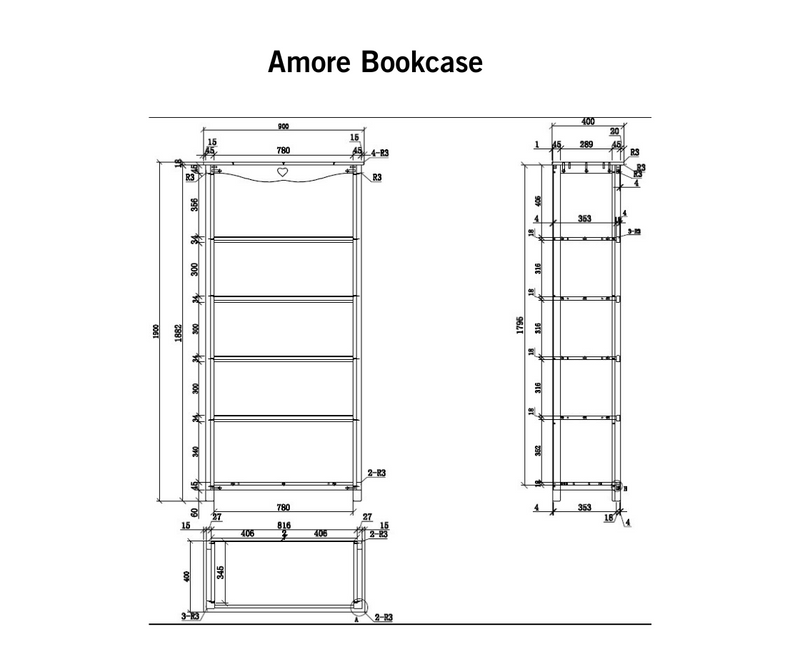 Amore Bookcase - White