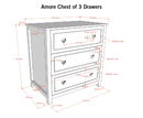 Amore Chest of 3 Drawers - White