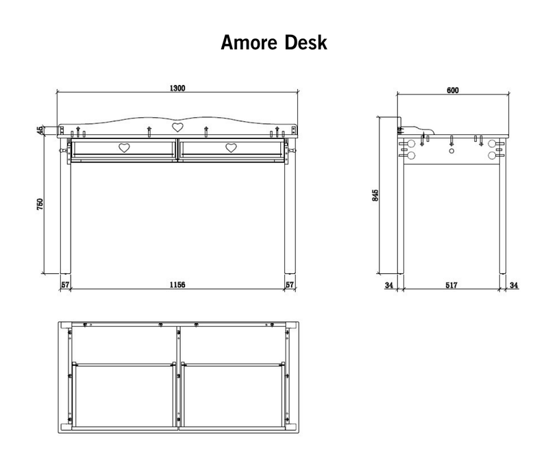 Amore Desk - White