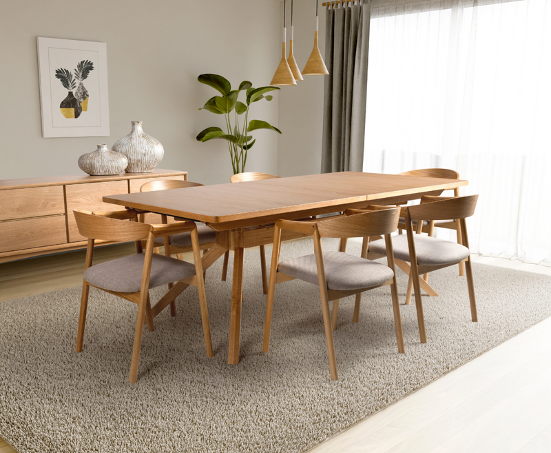 Anders 210cm Extending 7PC Dining Set - Oak