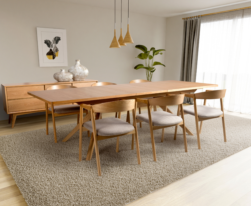 Anders 210cm Extending 7PC Dining Set - Oak