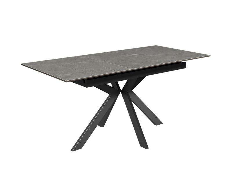 Aramis 130cm Ceramic Ext Dining Table - Matt Grey