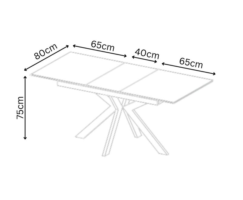 Aramis 130cm Ceramic Ext Dining Table - Matt Grey