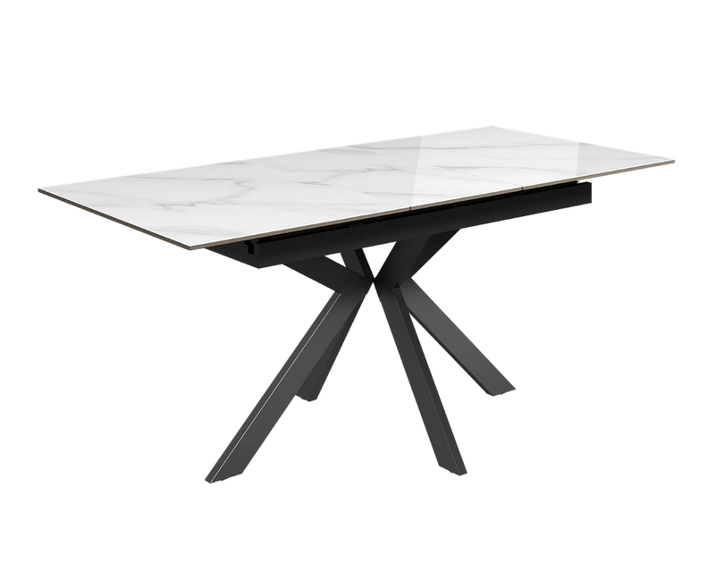 Aramis 130cm Ceramic Ext Dining Table - Glossy White