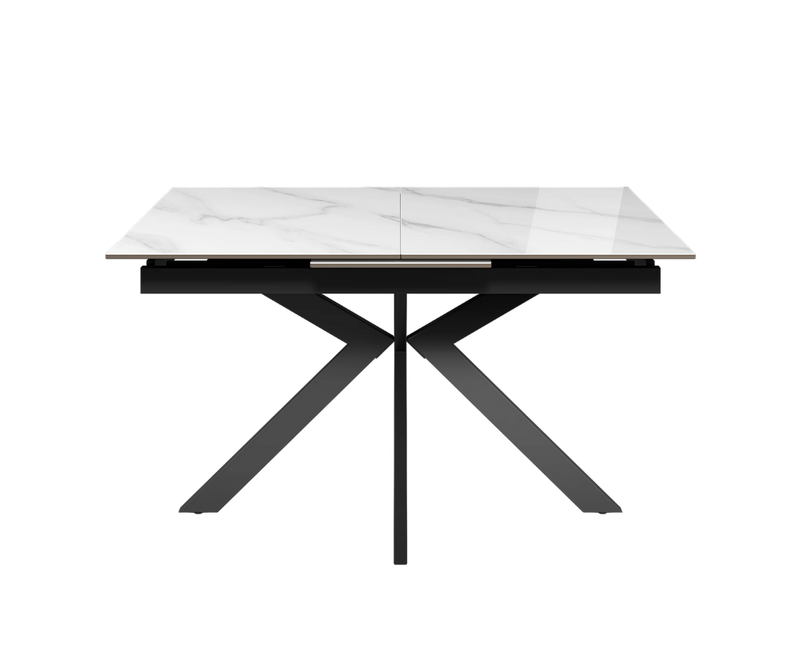 Aramis 130cm Ceramic Ext Dining Table - Glossy White