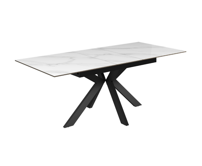 Aramis 160cm Ceramic Ext Dining Table - Glossy White