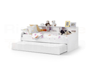 Ares Pure White Daybed Kids Bed with Handy Shelves