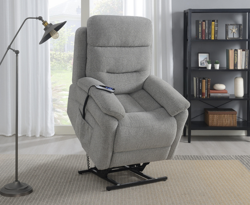 Arianna Lift and Rise Fabric Chair - Light Grey