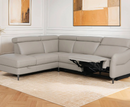 Atlasi Electric Corner Leather Sofa - Stone