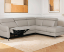 Atlasi Electric Corner Leather Sofa - Stone