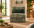 Aurori 1 Seater Armless Unit Sofa - Green