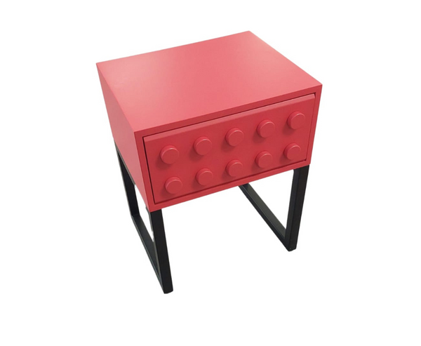 Blox 1 Drawer Bedside Kids Table - Red