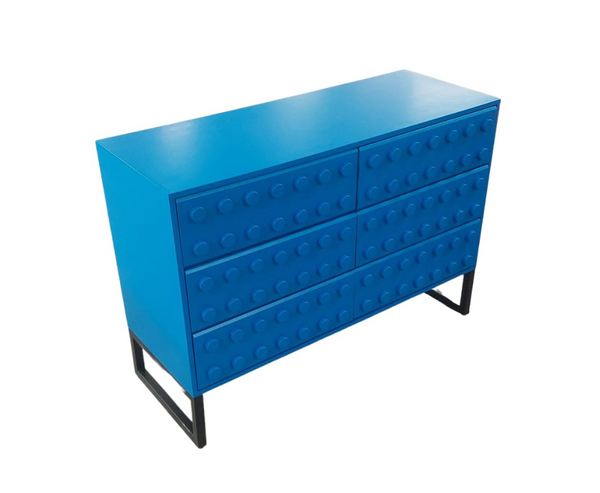 Blox 6 Drawer Chest Kids Table - Blue