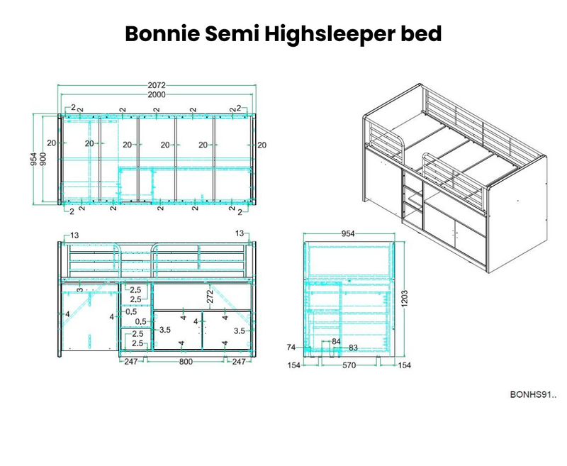 Bonnie 95 Midsleeper - Blue