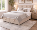 Brogan 4ft Small Double Ottoman Bed Frame - Beige