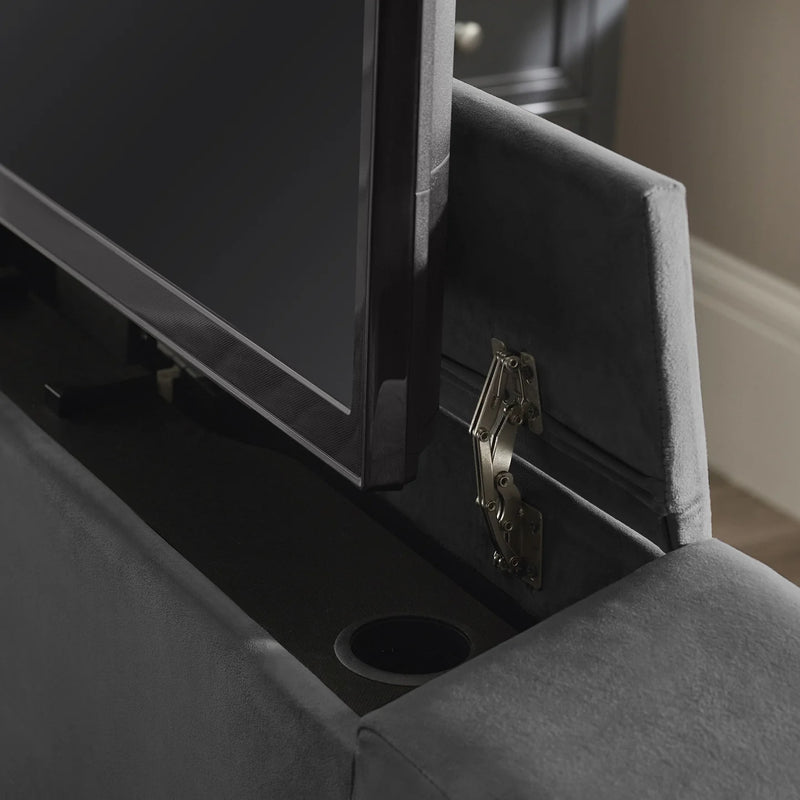 Klay 5ft Side Lift Ottoman TV Bed - Dark Grey