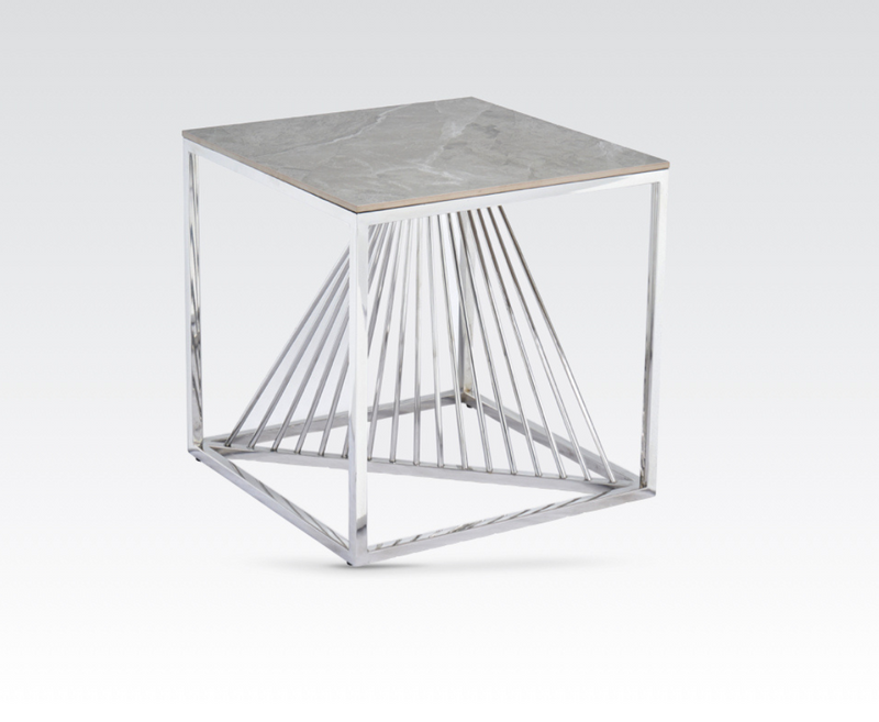 Callie Sintered Stone End Table - Grey