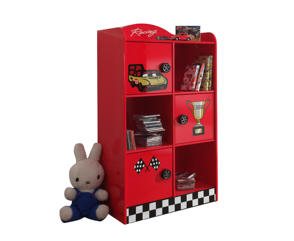 Low Cabinet Racer Bookcase - Red