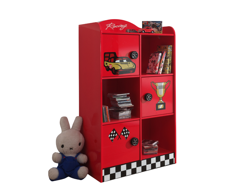 Low Cabinet Racer Bookcase - Red