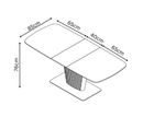 Castello 130cm Ceramic Extending Dining Table - Grey