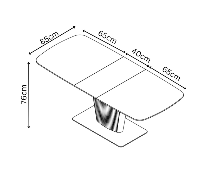 Castello 130cm Ceramic Extending Dining Table - Grey