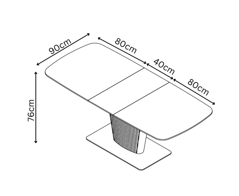 Castello 160cm Ceramic Extending Dining Table - White