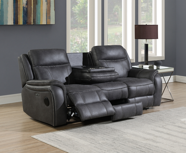 Cinema 3 Electric Seater Sofa with Console - Dark Grey