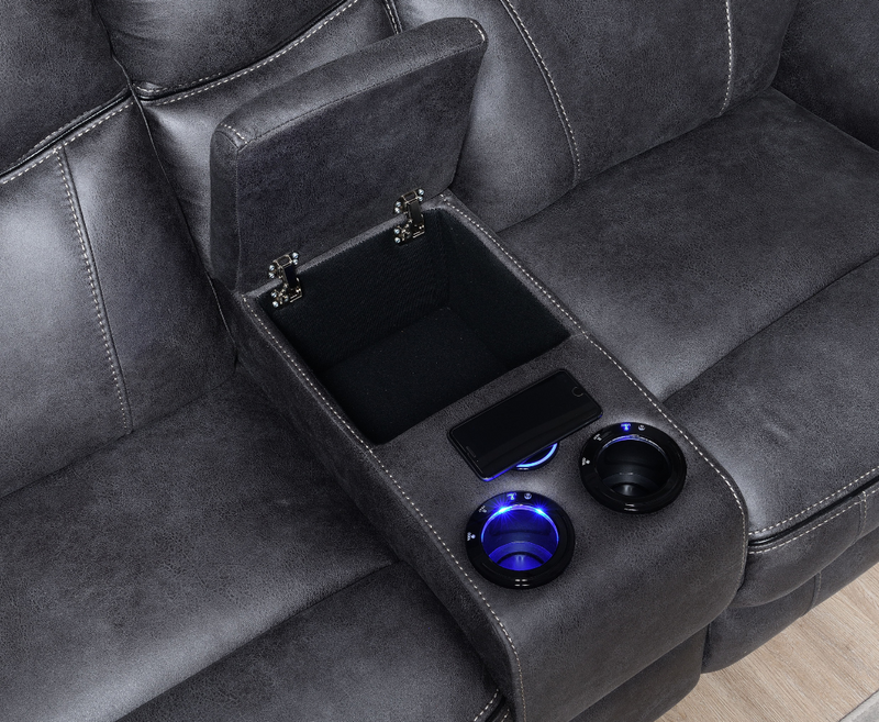 Cinema 2 Electric Seater Sofa with Console - Dark Grey