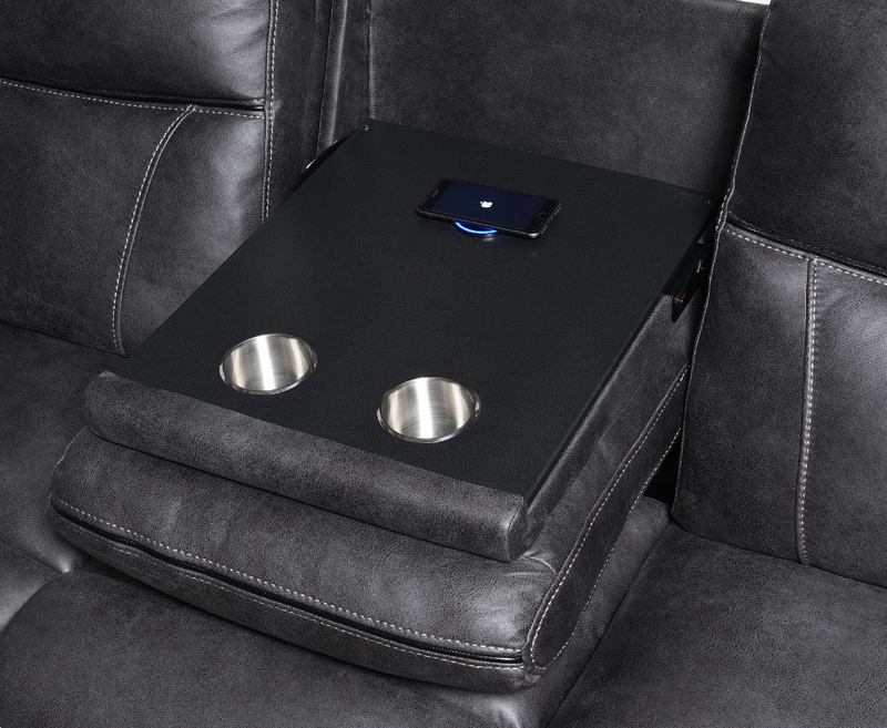 Cinema 3 Electric Seater Sofa with Console - Dark Grey