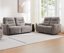 Corey 2.5+2 Seater Electric Reclining Sofa Set - Stone