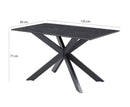Creed 1.35m Fixed Dining Table - Black
