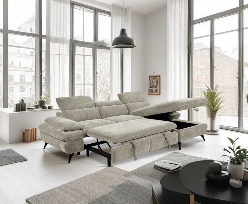 Croia RHF Sofa Bed - Beige