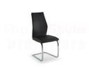 Set of 2 Elis Dining Chairs, Chrome Leg Black