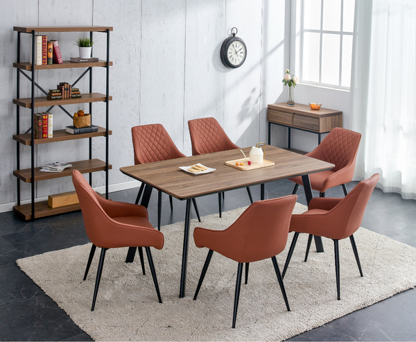 Erika 160cm Dining Table with 6 Gabi Chairs - Full Set