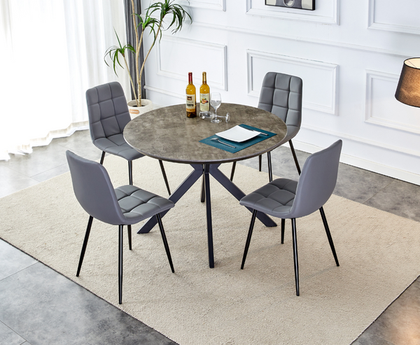 Erika 110cm Round Dining Table - Grey
