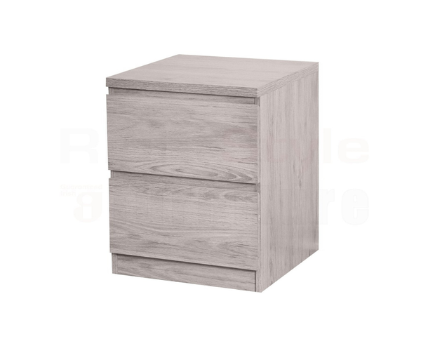 Europa  2 Drawer Bedside Grey Oak